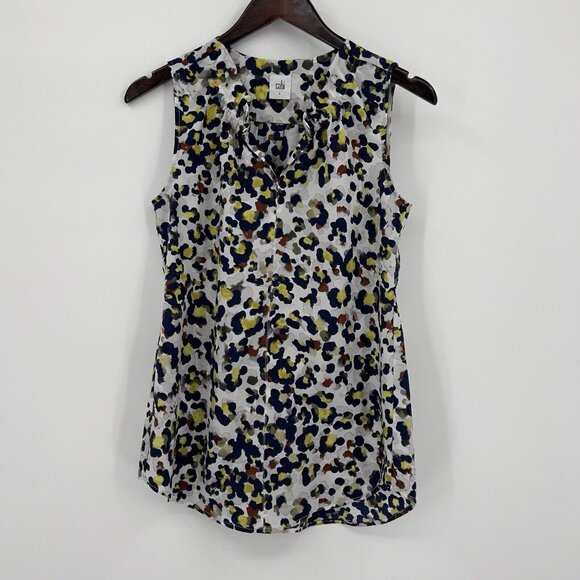 Cabi Womens Sleeveless Multicolor Abstract Print Blouse Size S - Picture 1 of 4